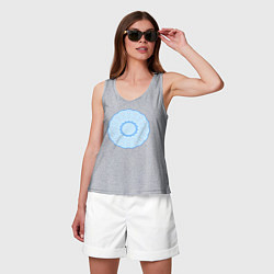 Майка женская хлопок Круг из окружностей с кружочками, цвет: меланж — фото 2