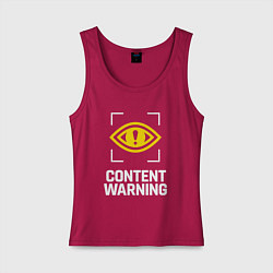 Женская майка Content Warning logo