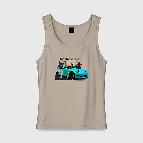 Женская майка Немецкий спортивный автомобиль Порше / Миндальный – фото 1