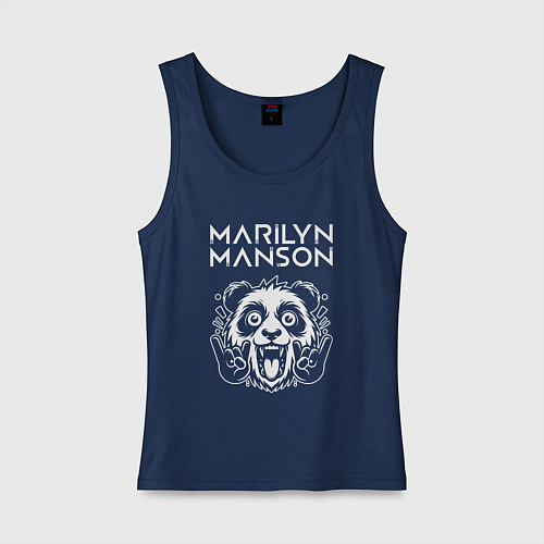 Женская майка Marilyn Manson rock panda / Тёмно-синий – фото 1