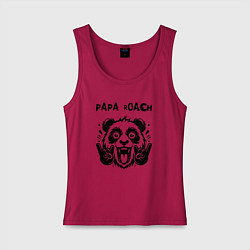 Майка женская хлопок Papa Roach - rock panda, цвет: маджента