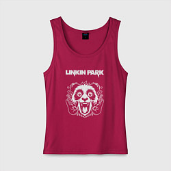 Майка женская хлопок Linkin Park rock panda, цвет: маджента