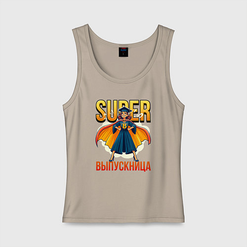 Женская майка Super выпускница / Миндальный – фото 1