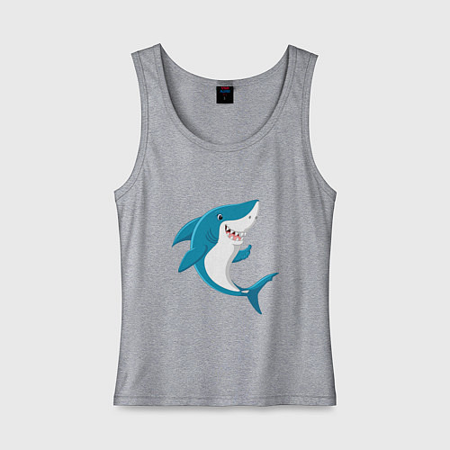 Женская майка Веселая добрая акула / Меланж – фото 1