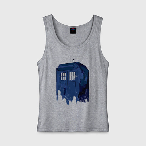 Женская майка Будка тардис / Меланж – фото 1
