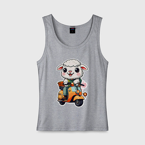 Женская майка Бараш крутяш на мотороллере / Меланж – фото 1