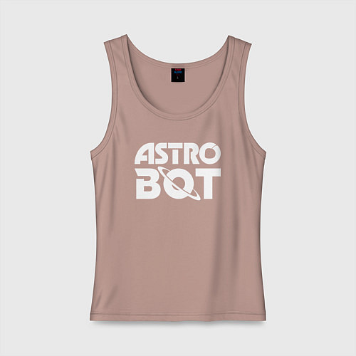 Женская майка Astro bot logo / Пыльно-розовый – фото 1