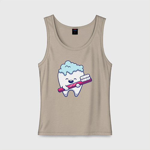 Женская майка Весёлый зубик / Миндальный – фото 1