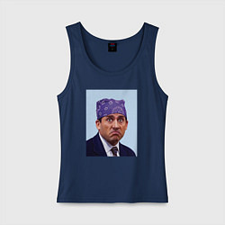 Майка женская хлопок Michael Scott - Prison mike the office meme, цвет: тёмно-синий