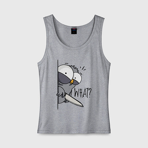 Женская майка Серый филин с ножом / Меланж – фото 1