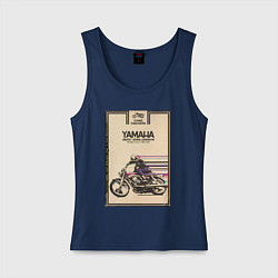 Майка женская хлопок Мотоцикл Yamaha, цвет: тёмно-синий