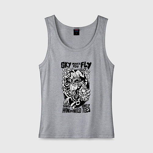 Женская майка Небо зовёт летать / Меланж – фото 1