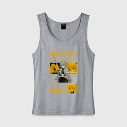 Майка женская хлопок Зеницу Клинок рассекающий демонов стиль, цвет: меланж