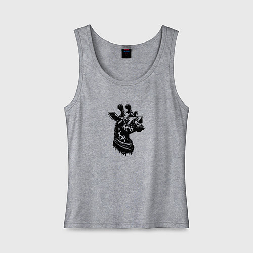 Женская майка Хипстер жираф в очках / Меланж – фото 1