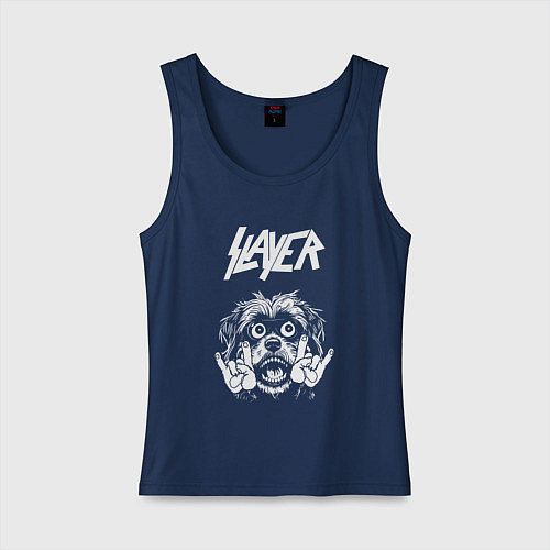 Женская майка Slayer rock dog / Тёмно-синий – фото 1