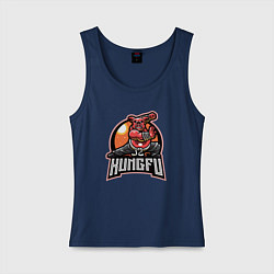 Майка женская хлопок Мастер кунг-фу, цвет: тёмно-синий