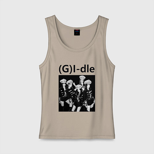 Женская майка G I-dle группа в стиле империи / Миндальный – фото 1