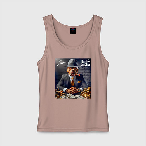 Женская майка Dog Corleone - ai art fantasy / Пыльно-розовый – фото 1