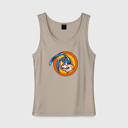 Майка женская хлопок Зайчик, цвет: миндальный