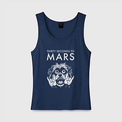 Майка женская хлопок Thirty Seconds to Mars rock dog, цвет: тёмно-синий
