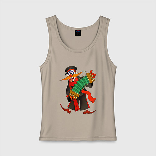 Женская майка Мужичок усатый / Миндальный – фото 1