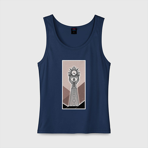 Женская майка Фатима держит солнце / Тёмно-синий – фото 1