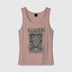 Майка женская хлопок As I Lay Dying, цвет: пыльно-розовый