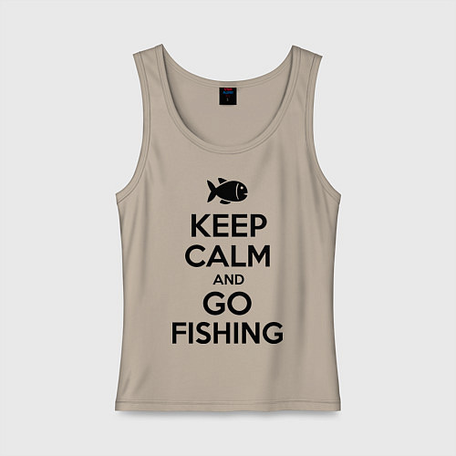 Женская майка Keep Calm & Go fishing / Миндальный – фото 1