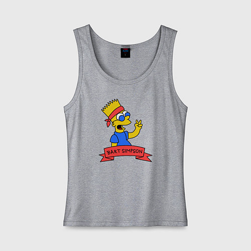 Женская майка Bart Simpson: Peace / Меланж – фото 1