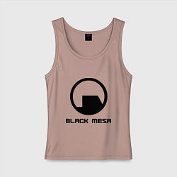 Майка женская хлопок Black Mesa: Logo, цвет: пыльно-розовый