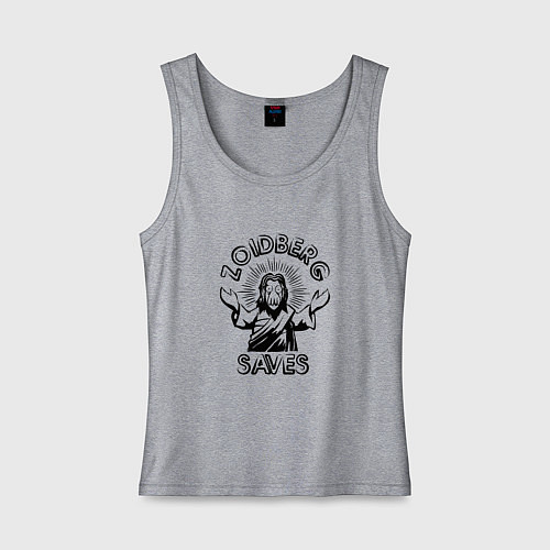 Женская майка Zoidberg Saves / Меланж – фото 1