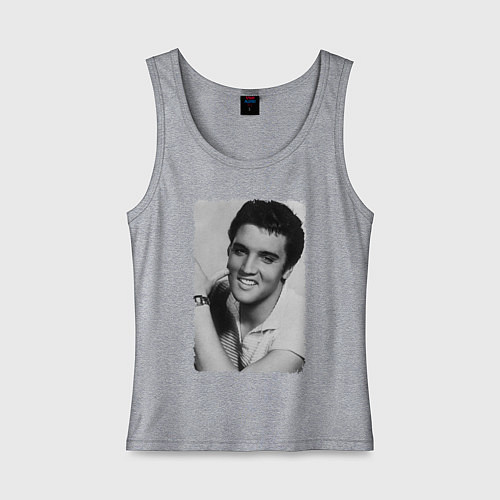 Женская майка Улыбка Элвиса / Меланж – фото 1