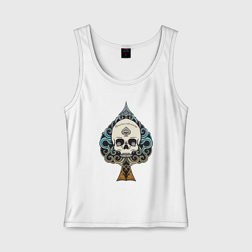 Женская майка Череп (skull) (цветной) / Белый – фото 1