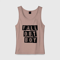 Майка женская хлопок Fall Out Boy: Words, цвет: пыльно-розовый