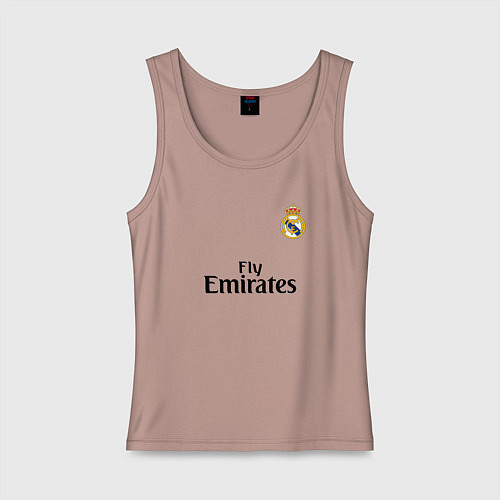 Женская майка Real Madrid: Fly Emirates / Пыльно-розовый – фото 1