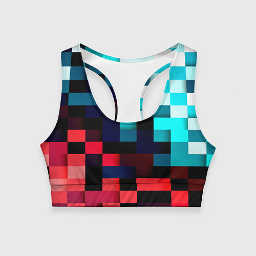 Женский спортивный топ Pixel Color / 3D-принт – фото 1