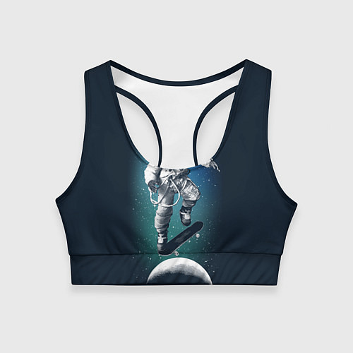 Женский спортивный топ Космический скейтбординг / 3D-принт – фото 1