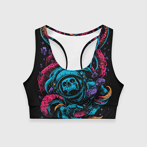 Женский спортивный топ Космический осьминог / 3D-принт – фото 1