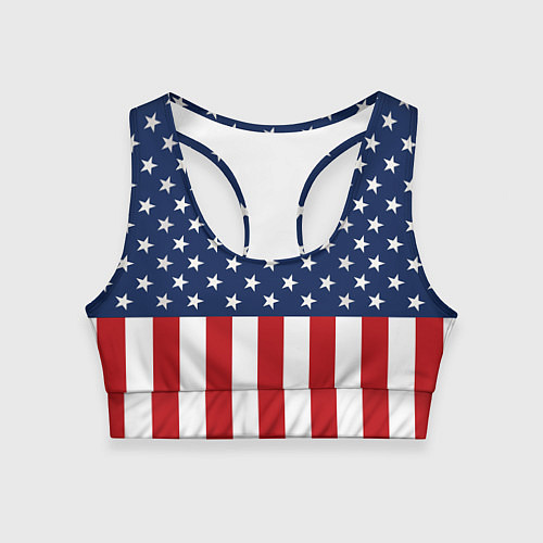 Женский спортивный топ Флаг США / 3D-принт – фото 1