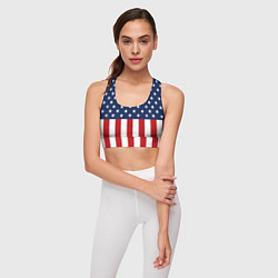 Топик спортивный женский Флаг США, цвет: 3D-принт — фото 2
