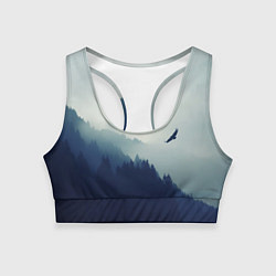 Топик спортивный женский Орел над Лесом, цвет: 3D-принт