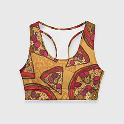 Топик спортивный женский Пицца, цвет: 3D-принт
