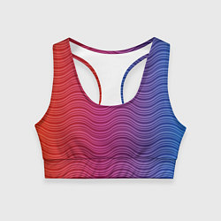 Топик спортивный женский Цветные волны, цвет: 3D-принт