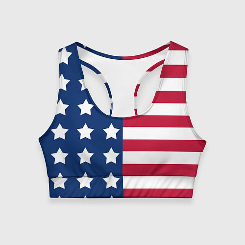 Женский спортивный топ USA Flag / 3D-принт – фото 1