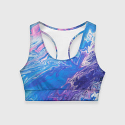 Топик спортивный женский Tie-Dye Blue & Violet, цвет: 3D-принт