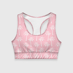 Топик спортивный женский Розовые тропики, цвет: 3D-принт