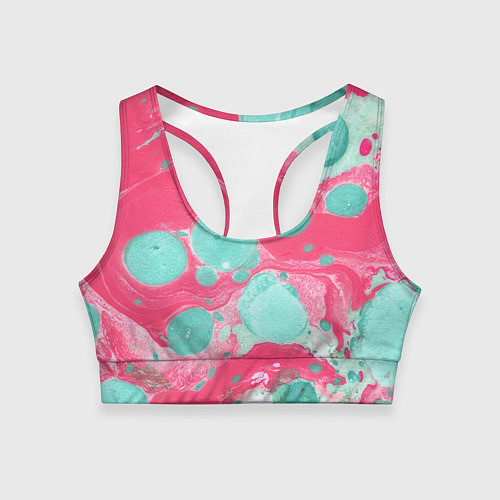 Женский спортивный топ Watercolor: Pink & Turquoise / 3D-принт – фото 1