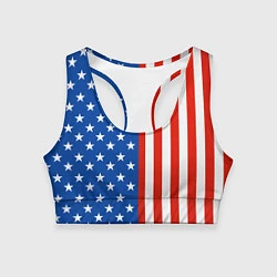 Топик спортивный женский American Patriot, цвет: 3D-принт