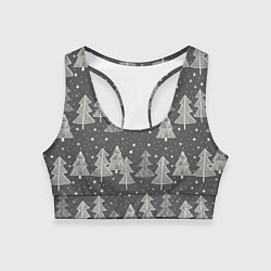 Топик спортивный женский Grey Christmas Trees, цвет: 3D-принт