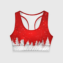 Топик спортивный женский Christmas pattern, цвет: 3D-принт